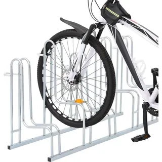 vidaXL Fahrradständer für 5 Fahrräder Freistehend Verzinkter Stahl