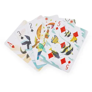 LEGAMI – Spielkarten, wasserfest, 2 Sätze à 54 Karten, Aufbewahrungsdose aus Blech, aus PVC, 6,2 x 8,8 cm