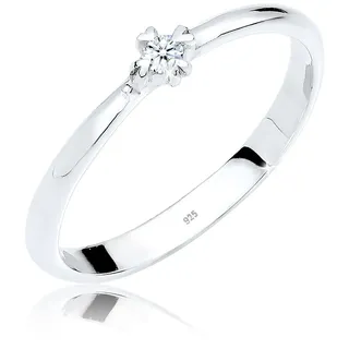Elli DIAMONDS Ring 925 Silber Herz, Verlobungsring in weiß, | Gr.: 54