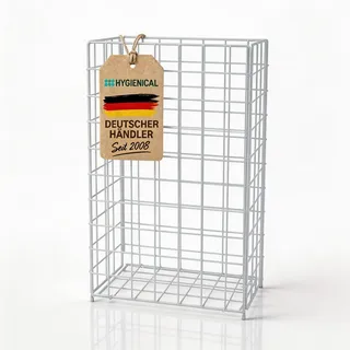 Gitterkorb Drahtgeflecht, Metallgitterkorb für Müllbeutel, Wäschekorb, Sammelkorb, Größe 41 x 63 x 25,5 cm (ca. 60l), Wäschesammler Metall