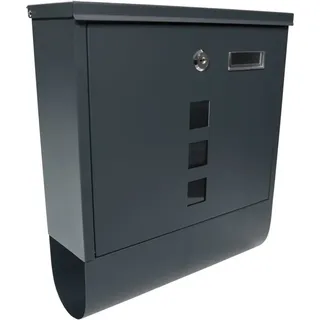 BITUXX Briefkasten Anthrazitgrau inkl. Zeitungsfach