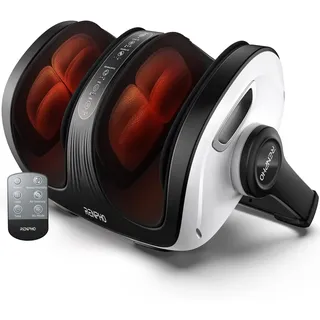 RENPHO Fußmassagegerät, Bein und Wadenmassagegerät mit Fernbedienung, 19,5 cm breite Fußmassagekammer, 270° Verstellbarer Griff, Kneten, Rollen, Drücken, Heizen, Geschenke für Frauen Männer