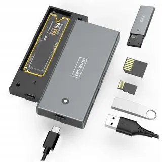 HUB-Gehäuse SSD M2 NVME PCIE SATA USB-C TF SD Adapter M.2 10GB