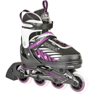 HUDORA Patines de ruedas Mia negro/morado - Patines para niños / adolescentes y adultos - tallas 29-32 - ajustables en 4 tallas - cómodos y elegantes