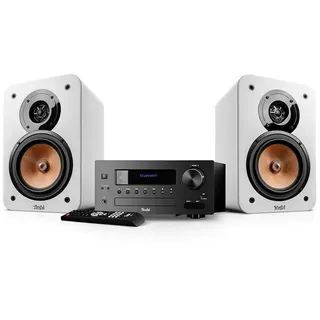 Teufel Ultima 20 Kombo 2 - HiFi Stereo Kompaktanlage mit CD und Bluetooth, USB, DAB+ Digitalradio, FM Radio, Musikstreaming, Bassreflex (Weiß)