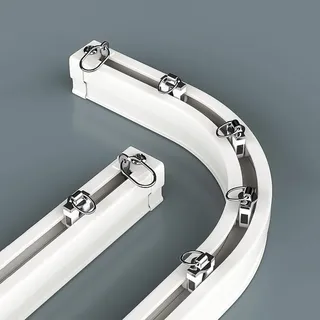 Biegbare Gleitende Deckenvorhangschiene, Decken WandmontageVorhangstange 150/250/350cm, Gebogenes Vorhangschienensystem Für Duschbadezimmer(Top Mount 400cm/13ft)