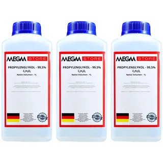 Megaa store Propylenglykol 99,5% | 1L bis 20L | Kühlmittel Solarflüssigkeit Kühlsystem Heizungs- Solar- Klimaanlagen- und Wärmepumpen Installationen