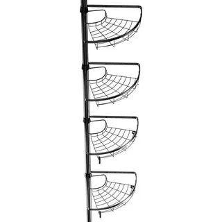 Skecten - Reines Schwarzes Teleskop-badezimmerregal Aus Edelstahl Mit 4 Etagen