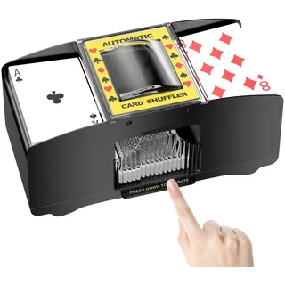 Gvolatee Kartenmischmaschine Elektrische, Mischmaschine für 2 Decks, Kartenmischer, Karten Mischautomat, Card Shuffler, Kartenmischgerät, Mischelmaschiene für UNO, Poker, Texas Hold Em, Blackjack