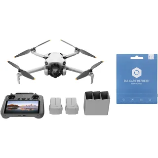 DJI Bundle of Mini 4 Pro Fly More Combo mit DJI RC 2 Fernsteuerung (Bildschirmfernsteuerung)+ DJI Care Refresh 1-Year Plan (DJI Mini 4 Pro), faltbare Mini-Drohne mit 4K-Kamera