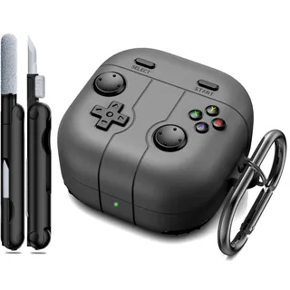 R-fun für Neue Samsung Galaxy Buds 4/4 Pro Silikonhülle, kompatibel mit Samsung Galaxy Buds 4 Kopfhörern, Gaming-Konsole-Design, Dunkelgrau