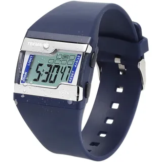 TEKMAGIC Digitale Sportuhr 10 ATM 100 Meter Wasserdicht zum Schwimmen und Tauchen mit Hintergrundbeleuchtung, Rundenstoppuhr, Wecker und Kalender