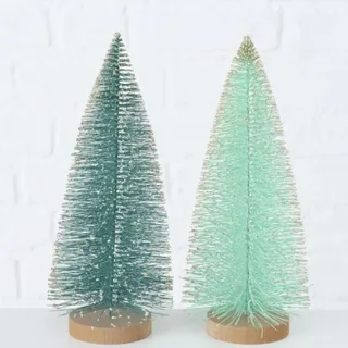 Deko Baum Bäumchen Dekoaufsteller H 22 cm hell und dunkelgrün Kunststoff 2er Set