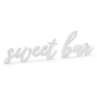 OEM Schriftzug Sweet bar Weiß Holz 37 cm