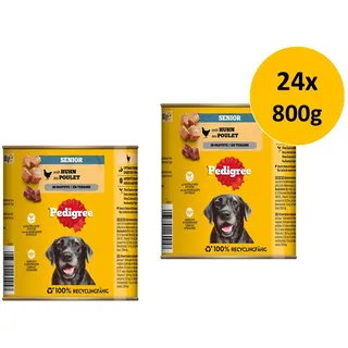 Pedigree Senior Huhn Pastete | 24x 800g Hundefutter Sparpack