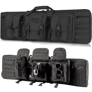 Gewehrtasche 2 Langwaffen, Gun Bag Futteral, Rifle Case Futteral, Weich Gepolstert Doppel Gewehr Tasche Gewehr Rucksack Gewehr Pistole Storage Case für die Jagd Schießen A,118cm