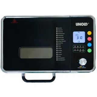 Unold Brotbackautomat BackProfi mit Nussspender, 18 Programme, Touchscreen & Drehknopf, 1000 g, Keramikbeschichtung, Warmhaltefunktion, Timer - Silber