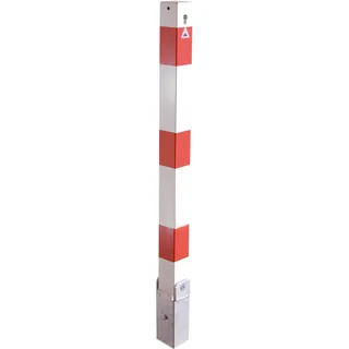 Schake Absperrpfosten 70 x 70 mm umlegbar Weiß/Rot