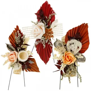 Trockenblume Trockenblumen Grabauflagen Mix Natur Look, Trauerfloristik Exoten, Viana, Höhe 1 cm rot