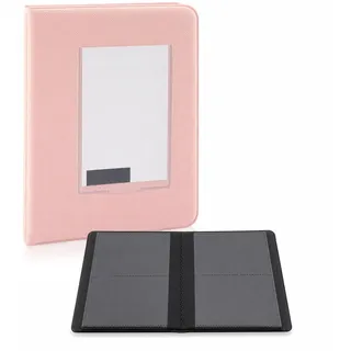 Jenngaoo Mini Fotoalbum 3 Zoll 64 Taschen, Polaroid Album für Instax Mini | Rosa, Ideal für Unterwegs, Geschenk für Kinder, Sammler, 64 Fotos, PVC, 15x11,5 cm, Leicht und Tragbar