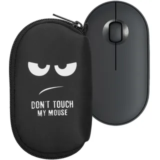 kwmobile Hülle kompatibel mit Logitech Pebble Mouse 2 M350s / M350 - Neopren Hülle für PC Mouse Schutzhülle - Computer Maus Tasche - Neopren Tasche für PC-Maus - Weiß Schwarz