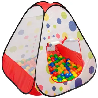 LittleTom Kinderzelt Bällebad – Pop-Up Spielzelt Indoor & Outdoor – 90x90x90 cm Ballgrube für Baby und Kinder, faltbares Zelt für Kinderzimmer