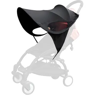 XGOPTS Sonnensegel Kinderwagen, Sonnenschutz Regenschutz Kinderwagen mit Uv Schutz, Verstellbarer Sonnenschirm Kinderwagen - Schwarz (Schwarz-Muster)
