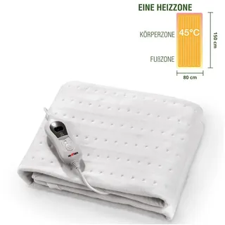 Grafner Wärmeunterbett 150 x 80 cm, Fernbedienung mit 3 Temperaturstufen und Beleuchtung, Überhitzungsschutz, Abschaltautomatik, Leistung: 60 Watt, waschbar, Heizdecke Wärmedecke Wärmebett