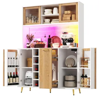 Okwish Buffetschrank 120 x 40 x 170 cm Weiß