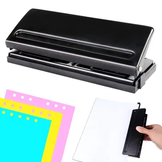 6-Loch-Locher, A5 A6 A7 6-Ring-Locher mit Positionierungsmarkierung, Verstellbarer Abstände, aus Metall, für Tagesplaner, Personal, Agenda, Binder Nachfüllseiten