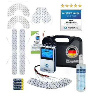 Axion 4 Kanal TENS EMS STIM-PRO X9+ mit Spray und Rückenelektrodenset 1 St