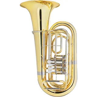 Classic Cantabile Brass T-180 3/4 Bb Tuba - 4 Ventile - Höhe: 91 cm - Neusilber Innen- und Außenzüge - Mundrohr aus Neusilber - Schallstück Ø: 37,5 cm, Bohrung Ø: 18 mm