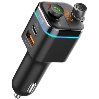Savio Tr-12 - Bluetooth-Freisprecheinrichtung/FM-Sender/Ladegerät für Mobiltelefon - schwarz