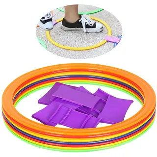 lyrlody 10pcs Fußball-Trainingsring, 28cm Flexible Trainingsringe Koordinationsringe Ring für Agilität und Geschwindigkeit mit 10 Clips, zum Koordinations Ausdauertraining