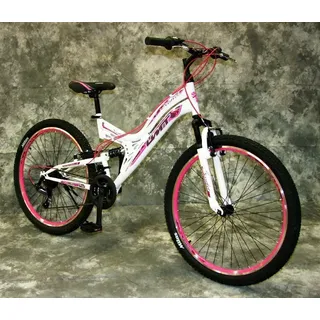 26 ZOLL DAMEN Mountainbike Gefedert 21-GANG Shimano NEU 2640-500 WEIß-PINK
