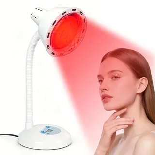Fouvin Infrarotlampe 275W, Rotlichtlampe Wärmelampe, Infrarotlichtlampe | Mit Einstellbarer Temperatur und Timer, Heimgebrauch Infrarotlicht-Rotlicht-Wärmelampen für Muskelverspannungen Linderung