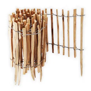 Aquagart 5m Staketenzaun Rollboarder 35cm hoch Lattenabstand 4-6cm Gartenzaun Aus Haselnuss Holzzaun