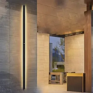 GZZBMY LED Außen Lange Wandleuchten mit Bewegungsmelder Außenwandleuchte IP65 Wasserdicht Wandbeleuchtung Modern Acryl Innen/Aussen Garage Villa Haustür 3000K/4000K/6500K (D Warmes Licht,40cm)