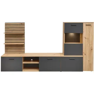 Die Möbelfundgrube Wohnwand Heathrow Holzoptik Artisan-Eiche