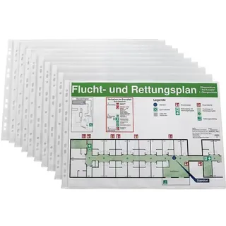 Lands Prospekthüllen DIN A3 quer transparent genarbt 0,08 mm, 10 St.
