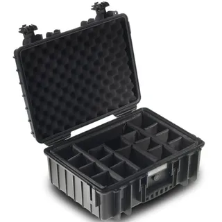 B&W International Outdoor Case Type 5000 schwarz + Facheinteilung