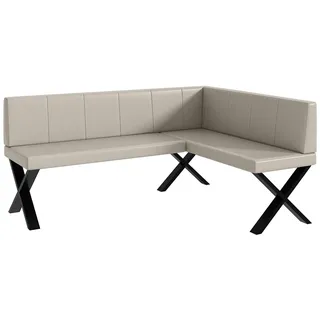 MEBLINI Eckbank für Esszimmer - Küchenbank - Essecke - Sitzecke Küche - Peter - X-Beine 128x168x87cm Rechts - Beige Kunstleder