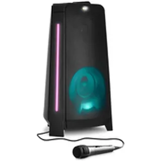 Medion P61552 Party-Soundsystem (Partylautsprecher inkl. Mikrofon, Karaoke Partybox, Akku, Bluetooth, True Wireless Stereo, 2X 220 Watt, Lichteffek... - schwarz (4 h), Lautsprecher, Schwarz