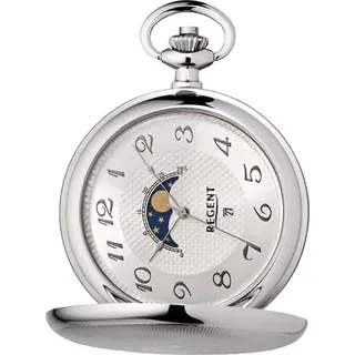 Regent Taschenuhr Regent Herren Taschenuhr Analog Gehäuse, (Analoguhr, Analoguhr), Herren Taschenuhr rund, extra groß (ca. 50mm), Metall, Elegant silberfarben