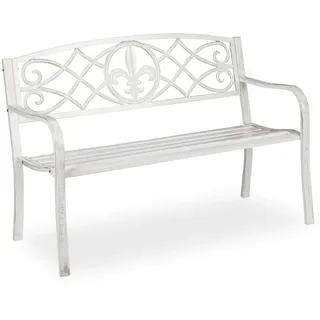 Relaxdays Gartenbank 127 x 86 x 57 cm Weiß