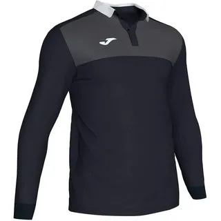 Joma Herren Winner Poloshirt, Schwarz/Anthrazitgrau, L