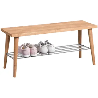 M2 Kollektion Garderobenbank Galtür 90 x 40 x 30 cm braun/silber