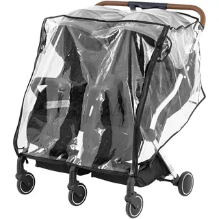 Universal Regenschutz für Doppel-Kinderwagen, Wind- und Sonnenschutz, Größenabdeckung für Schutz vor Staub und Schnee