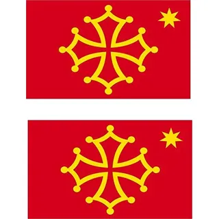 Akachafactory 2 x selbstklebend Sticker Auto Vinyl Flagge Occitan Croix Occitane