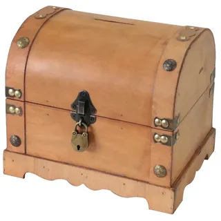 HMF Spardose aus Holz mit Schloss, 23,5 x 18 x 20 cm, Groß Namibia